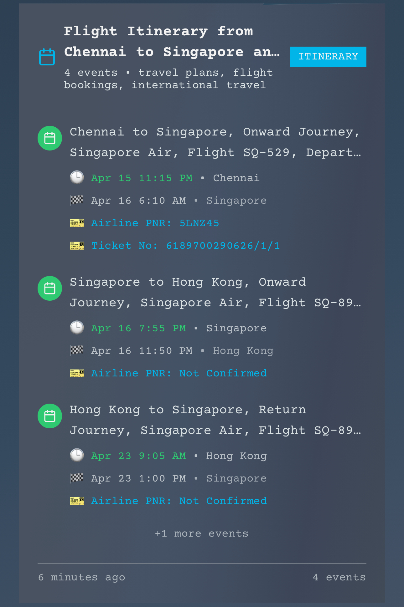 Itinerary Cards - Schedules, travel plans, and time-based events