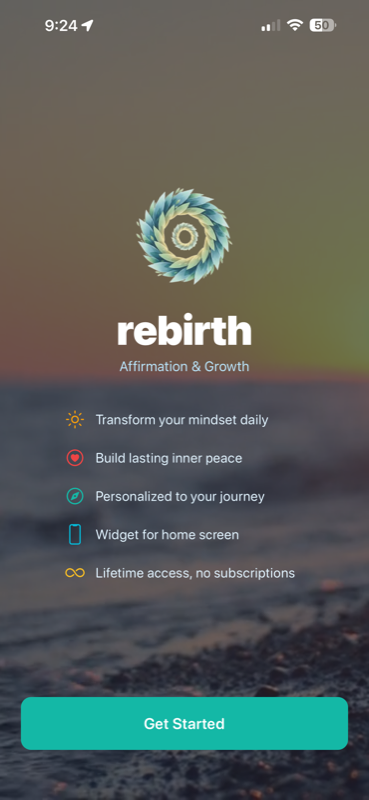 Rebirth spiritual affirmation features